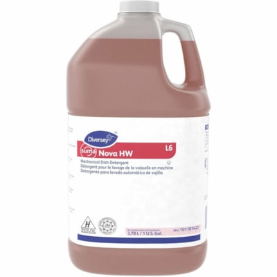 Suma Mechanical Dish Detergent - For Dish, Food - Concentrate - Liquid - 3.79 L - 13 to 18 pH - Ammonia, Characteristic Scent - Kosher - Red - 4 / Pack WAREWASH  AUTO DOSE 