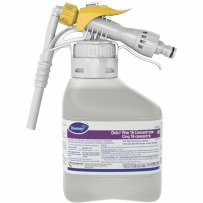 Diversey Oxivir Five 16 Concentrate - For Hard Surface, Nonporous Surface - Concentrate - Liquid - 1.50 L - 0.8 pH - Characteristic Scent - Virucidal, Bactericide, Fungicide, Disinfectant, VOC-free, Fragrance-free, NPE-free - Colorless - 2 READY TO DISPENSE 