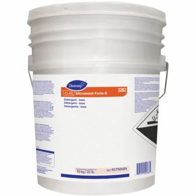 Diversey Clax Microwash Forte G 32B2 - For Laundry, Fabric, Commercial - Concentrate - Powder - 18.90 L - 12.25 to 99 pH - Surfactant Scent - Low Foaming - White - 1 / Unit 1 PAIL LAUNDRY  AUTO DOSE 