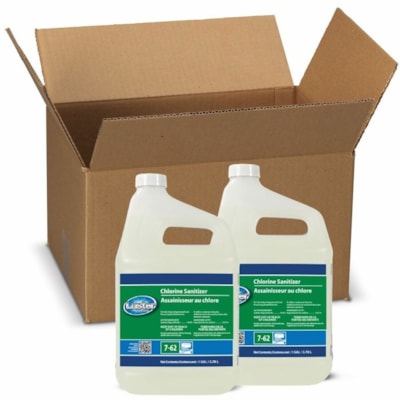 P&G Luster Professional Liquid Chlorine Sanitizer, Concentrate, 3.78 L, Case of 2 - For Multipurpose - Concentrate - Liquid - 3.70 L - Antimicrobial, Disinfectant - 2 / Unit  