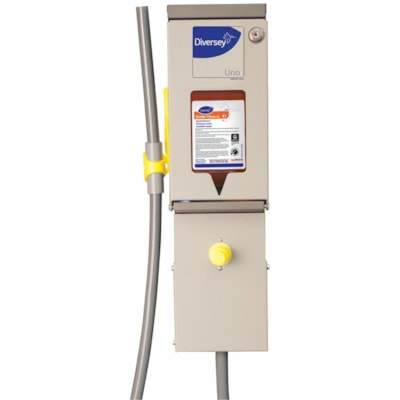 Diversey J-Fill UnoTM/MC Dispensing System - 29" (736.60 mm) Height x 10.50" (266.70 mm) Width x 6.87" (174.50 mm) Depth - Powder Coated Steel - 1 1/CS  DISPENSER 1 JFILL LOW FLOW