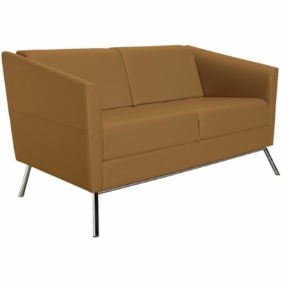 Global - Canapé Wind - Siège réglable - largeur du siège 46,50 po (1181,10 mm) - Frame Chrome - Overall Dimension 54,50 po (1384,30 mm) x 29 po (736,60 mm) x 28,50 po (723,90 mm) - Seat Vinyle Cookie, Bois - Back Vinyle Cookie TWO SEAT SOFA ALLANTE FREE FABRIC  COOKIE