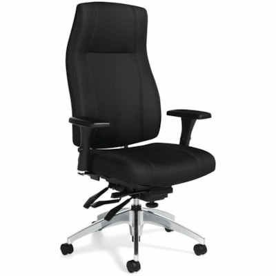 Global - Chaise 3650-3 JN02 ALU - Tissu Seat Material - Back Color Noir - Tissu Back Material - Frame Color Aluminium - Dossier haut - Noir - Tissu ET DOSSIER HAUT  NOIR TRIUMPH GLOBAL