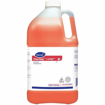 Diversey Final StepTM/MC / J-512TM/MC Disinfectant Sanitizer - For Multipurpose - Concentrate - Liquid - 128 fl oz (4 quart) - Quaternary Scent Width - Kosher, Rinse-free, Disinfectant - Red - 4 Container SANITIZER 