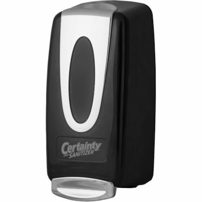 Certainty Foam Hand Sanitizer Dispenser - Manual - 1 L Capacity - Compact, Wall Mountable, Drip-free, Non-clog - Black, Silver, Chrome - 1 / Unit BLACK/CHROME  CAPACITY 1000ML CERTAINTY BRAND