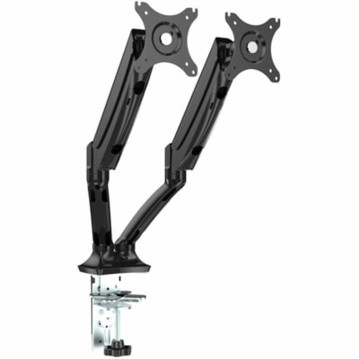 Exponent Microport Mounting Arm for Monitor, Workbench - Black - Height Adjustable - 2 Display(s) Supported - 17" to 30" Screen Support - 19.84 lb (9000 g) Load Capacity - 100 x 100, 75 x 75 - VESA Mount Compatible - Aluminum, Plastic - 1 Unit GAS SPRING DESK MOUNT (CLAMP) BLACK