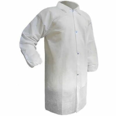 RONCO Care Lab-Coat - Medium (M) Size - 41.34" (1050 mm) Length - White - Polypropylene - 25 g/m² WHITE; 50/CASE 