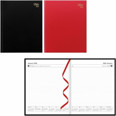 Letts 2026 Standard 12-Month Daily Planner - January to December - 10-1/4" x 8-1/4" - Assorted Colours - English - Standard - Daily - 12 Month - January 2026 to December 2026 - 1 Day Single Page Layout - Quarto - 8 1/4" (209.55 mm) x 10 1/4" (260.35 mm) Sheet Size - White Sheet - Sewn - Assorted - P  