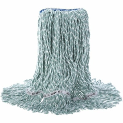 Atlas Graham Microloop Narrow Band Wet Mop - Large - Narrow Headband, Durable, Looped Ends, 4-ply, Absorption, Cut Ends, Tailband, Tangle Resistant - Synthetic, MicroFiber, Yarn - 10 Pack  