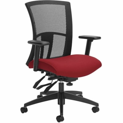 Global Chair - Candy Apple Seat Color - Black Back Color - Mesh Back Material - Black Frame Color - Mid Back IMPRINT GR 4 CANDY APPLE IM74 