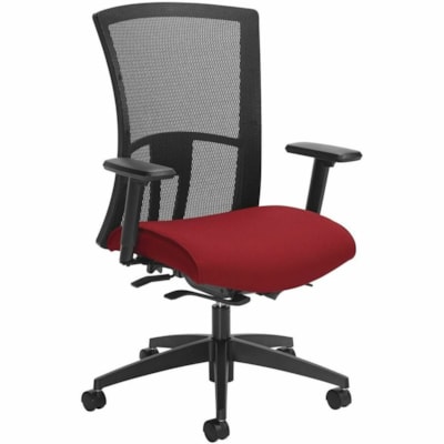 Global Chair - Candy Apple Seat Color - Black Back Color - Mesh Back Material - Black Frame Color - High Back IMPRINT GR 4 CANDY APPLE IM74 