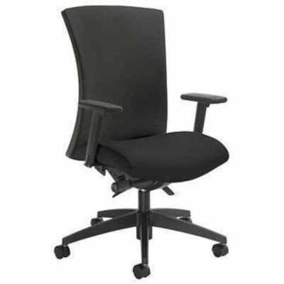 Global Vion Synchro-Tilter High-Back Chair, Black, Imprint Fabric - Black Seat Color - Black Back Color - Fabric, Plastic Back Material - Black Frame Color - High Back IMPRINT FABRIC 