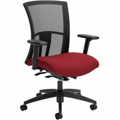 Global Chair - Candy Apple Seat Color - Black Back Color - Mesh Back Material - Black Frame Color - Mid Back IMPRINT GR 4 CANDY APPLE IM74 