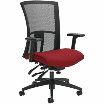 Global Chair - Candy Apple Seat Color - Black Back Color - Mesh Back Material - Black Frame Color - High Back IMPRINT GR 4 CANDY APPLE IM74 