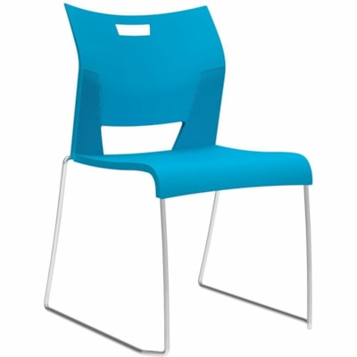 Global Duet Chair - Polypropylene Seat Material - Polypropylene Back Material - Chrome Steel Frame Material - Sled Base - Buzz Blue POLYPROPYLENE SEAT & BACK 