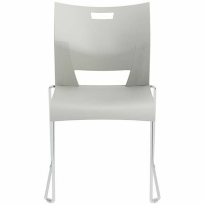 Global Duet Armless Chair, Polypropylene Seat & Back (6621) - Gray Resin, Polypropylene, Plastic Seat - Plastic, Polypropylene, Resin Back - Chrome Steel Frame - Low Back - Sled Base - Chrome, Silver Gray - Plastic - 1 / Unit POLYPROPYLENE SEAT & BACK 