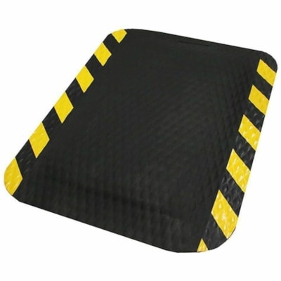 M+A Hog Heaven - Indoor, Industry, Commercial - 60" (1524 mm) Length x 36" (914.40 mm) Width x 0.870" (22.10 mm) Thickness - Rectangular - Diamond - Nitrile Rubber - Black, Yellow - 1 / Unit BLACK W/YELLOW BORDER ANTI-FATIGUE MAT