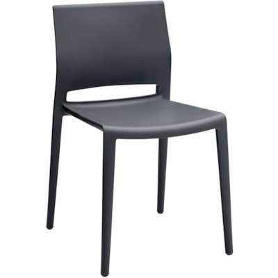 Global Bakhita Stacking Chair, Charcoal - Polypropylene Seat Material - Gray Back Color - Polypropylene, Plastic Back Material - Gray Frame Color - Mid Back - Charcoal - Polypropylene POLYMER INDOOR / OUTDOOR CHAIR CHARCOAL