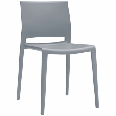 Global Bakhita Stacking Chair, Alloy - Polypropylene Seat Material - Gray Back Color - Polypropylene, Plastic Back Material - Gray Frame Color - Mid Back - Alloy - Polypropylene POLYMER INDOOR / OUTDOOR CHAIR ALLOY