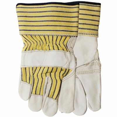 Watson Gloves - Gants de travail A281BB - Taille unique Taille - Cuir de vache - Respirable, Confortable, Ajustement serré, Poignet élastique, Barre d'articulation, Bout des doigts à capuche, Extremité des doigts renforcéss, Résistants - Pour Usage gén& COWHIDE LEATHER  PALM PATCH SIZE LARGE