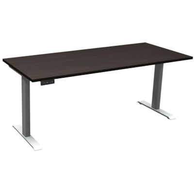HDL Athena Sit-stand Desk - Contemporary Style - 220 lb (99.79 kg) Capacity - Height Adjustable - 72" (1828.80 mm) Table Top Width x 30" (762 mm) Table Top Depth - 45.5" (1155.70 mm) Height - Commercial - Assembly Required - Silver, Evening Zen - Laminate, Metal EVENING ZEN/SILVER 2 LEG BASE 72'' W X 30''D X 27.5-45.5''H
