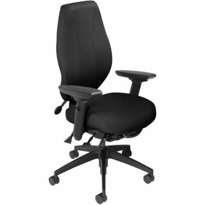 ergoCentric airCentric 2 Multi Tilt Task Chair, Standard Size, Midnight Black - Molded Foam Seat Material - Midnight Black Frame Color - Mid Back - Armrest BLACK UPHOLSTERY 3" ADJUSTABLE SWIVEL ARMS