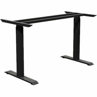 HDL Quick Assembly Height Adjustable 2 Leg Base - 2-stage Leg Base - 220 lb (99.79 kg) Capacity - Height Adjustable - Assembly Required - Black Metal ELECTRIC HEIGHT ADJUSTABLE 