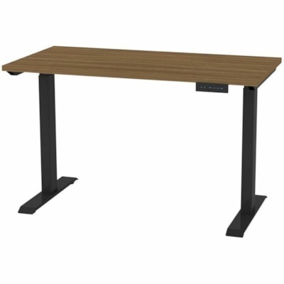 HDL Athena Sit-stand Desk - Centered Leg Base - Modern Style - 220 lb (99.79 kg) Capacity - Height Adjustable - 47.2" (1198.88 mm) Table Top Width x 23.7" (601.98 mm) Table Top Depth - 46.5" (1181.10 mm) Height - Assembly Required - Black Walnut, Black Bar, Black Metal - Thermofused Laminate (TFL) 48"W X 23.75"D X 28.5-46.5"H BLACK WALNUT / BLACK