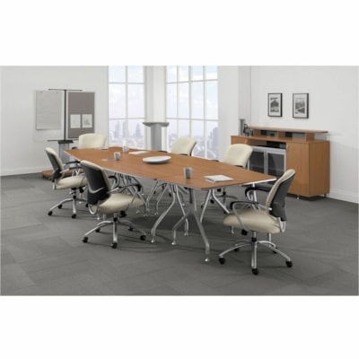 Global Bungee Winter Cherry Transformer Table 13-ft Kit - Material: Laminate, Metal - Finish: Winter Cherry - Durable - For Boardroom, Conference Table, Classroom, Meeting, Training KIT  6 TABLE SET LAMINATE  LIGHT BROWN
