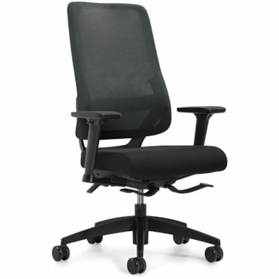 SORA HIGH BACK SYNCHRO-TILTER  ADJUSTABLE ARM MESH BACK AND UPHOLSTERED SEAT