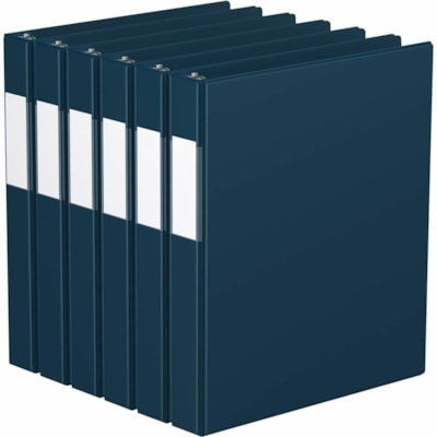 Reliure à anneaux Davis - format lettre - format8 1/2 po (215,90 mm) x 11 po (279,40 mm) Taille de feuille - 225 Capacité en feuilles - 1 po (25,40 mm) Sonnerie - Fastener(s) : 3 x Anneau en D - Pocket(s) : 2, Interne - Polypropylène - Bleu marine - Étiquette dos - 6 / emballage  