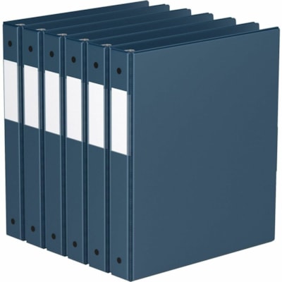 Davis 1" Premium Economy Binder, Round Ring, Navy Blue, Pack of 6 - Letter - 8 1/2" (215.90 mm) x 11" (279.40 mm) Sheet Size - 200 Sheet Capacity - 1" (25.40 mm) Ring - Fastener(s): 3 x Round Ring - Pocket(s): 2, Internal - Polypropylene - Navy Blue - Spine Label, PVC-free - 6 / Pack  