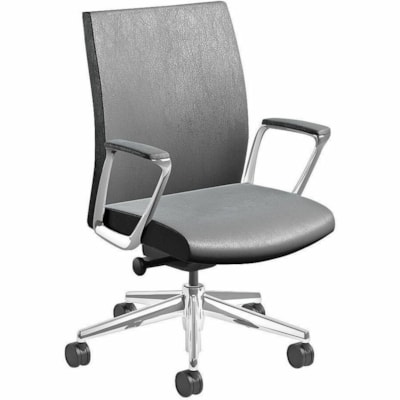 Nightingale EC 3 Series Executive Chair - Leather Seat - Leather Back - Mid Back - Black MID BACK EXECUTIVE CHAIR FIXED ARMS  LEATHER PLUS