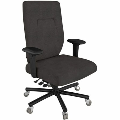 ergoCentric eCentric Executive Heavy-Duty Task Chair, Charcoal Fabric Seat/Back - Fabric Seat Material - Fabric Back Material - Black Frame Color - Charcoal - Fabric CHARCOAL FABRIC HEIGHT WIDTH ADJUSTABLE ARMS