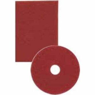 3M Red Buffer Pad 5100 - Round17" (431.80 mm) Diameter x 1" (25.40 mm) Thickness - Floor, Cleaning, Buffing, Scrubbing - Concrete, Linoleum, Sheet Vinyl, Vinyl Composition Tile (VCT) Floor - 175 rpm to 600 rpm Speed Supported - Scuff Mark Remover, Heel Mark Remover, Textured - Polyester Fiber - Red  432 MM (17 IN) F-5100-RED-17