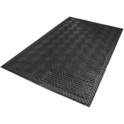 M+A SuperScrape Plus - Entrance, Outdoor, Floor - 60" (1524 mm) Length x 36" (914.40 mm) Width x 0.180" (4.57 mm) Thickness - Rectangular - Molded Tread - Nitrile Rubber - Black - 1 / Unit BLACK SCRAPER ENTRANCE MAT