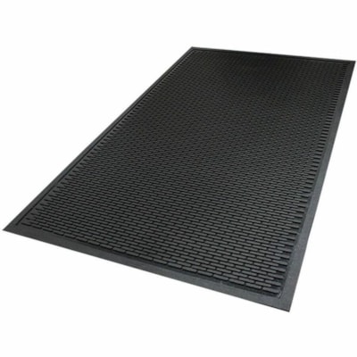 M+A SuperScrape Industrial-Grade Black Outdoor Entrance Rubber Scraper Mat, 4' x 6' - Entrance, Floor, Outside Entrance, Commercial, Industry - 72" (1828.80 mm) Length x 48" (1219.20 mm) Width x 0.370" (9.40 mm) Thickness - Rectangular - Nitrile Rubber - Black - 1 / Unit SCRAPER ENTRANCE MAT 
