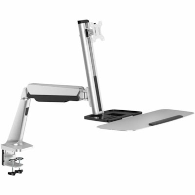 TygerClaw Desk Mount for Monitor, Workstation - White - Height Adjustable - 1 Display(s) Supported - VESA Mount Compatible - Aluminum, Plastic, Steel - 1 Unit pring Desk Mounted Sit Stand W orkstation