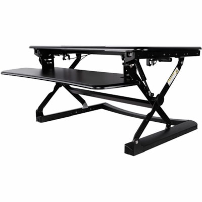 TygerClaw Ergonomic Sit-Stand Desktop Workstation, Black - 14.97 kg Load Capacity - 5.90" (149.86 mm) Height x 35" (889 mm) Width x 23.20" (589.28 mm) Depth - Desktop - Aluminum - Black - For Workstation, Smartphone, Tablet, Commercial - Sit-stand, Ergonomic, Keyboard/Mouse Platform, Lift Mechanism, Desktop Workstation Stand 