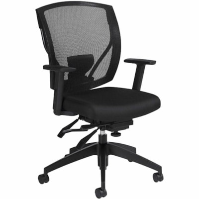 Offices To Go Chair - Fabric Seat - Black Mesh Back - Black Frame - Mid Back MVL2803 JN02 BLK BK CX ST 