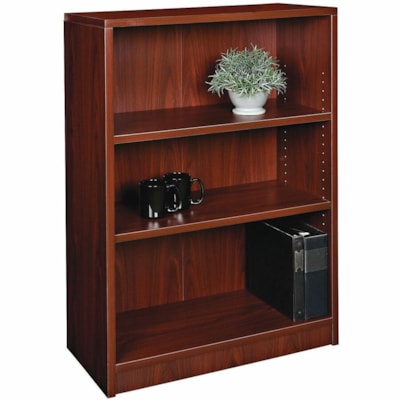 HDL Bookcase - 1" , 32" x 13.8"48" - 3 Shelve(s) - 1 Adjustable Shelf(ves) - Material: Laminate, Particleboard - Finish: Royal Mahogany, Laminate - Adjustable/Fixed Shelf, Adjustable - For Commercial ROYAL MAHOGANY FINISH 32"W X 14"D X 48"H