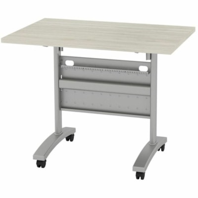 HDL Levels Training Table - 29" (736.60 mm) Height x 35.5" (901.70 mm) Width x 23.8" (603.25 mm) Depth x 0.1" (2 mm) Thickness Edge, 29" (736.60 mm) Height x 35.5" (901.70 mm) Width x 23.8" (603.25 mm) Depth - Band Edge - Material: Laminate - Finish: Winter Wood, Laminate - Mobility, Flip Top, Cable 35.5"W X 23.75"D X 29"H WINTER WOOD / METALLIC