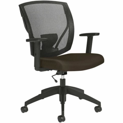 Offices To Go Chair - Black Back Color - Mesh Back Material - Leather BONDED LEATHER SEAT/MESH BACK MID BACK