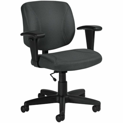 Offices To Go Yoho Low-Back Task Chair, Charcoal Grey, Quilt Fabric - Quilted Fabric Seat Material - Black Back Color - Fabric Back Material - Black Frame Color - Low Back - Charcoal - Fabric  