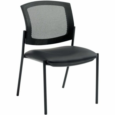 Offices To Go Ibex Guest Chairs - Black Back Color - Mesh Back Material - Faux Leather BONDED LEATHER SEAT 