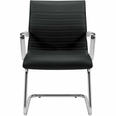 Offices To Go Ultra Mid-Back Guest Chair BLACK LUXHIDE BONDED LEATHER 