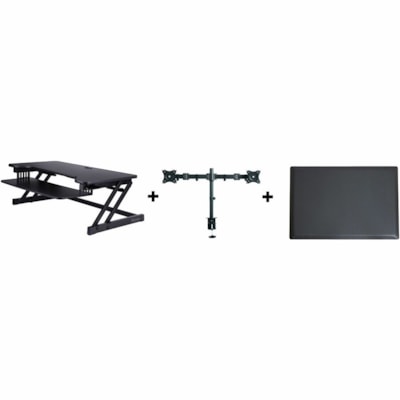 Rocelco DADR37"/Desk Riser-DM2/Monitor Mount-MAFM/Anti Fatigue Mat - Black /Monitor Mount-MAFM/Anti Fatig ue Mat