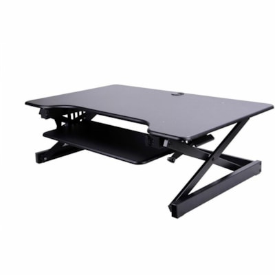 Rocelco 40"W-20"H Deluxe Adjustable Desk Riser - 40 lb (18143.69 g) Load Capacity - 20" (508 mm) Height x 40" (1016 mm) Width - Desk - Matte - Metal, Steel, Medium Density Fiberboard (MDF) - Black - For Notebook, Monitor - Adjustable, Sit-stand, Ergonomic, Retractable, Keyboard Tray, Grommet, Cord M table Desk Riser igue mat