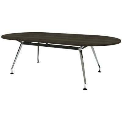 HDL - Table de conférence Innovations - Tissu: Stratifié - Finition: Gris du soir, Stratifié - Table Top Gris du soir - Robuste, Léger - Pour Salle de conférence, Table de conférence 8 PRSN 94.5 W X 47.25 DX29.5 H DESSUS ET SOCLE RACETRACK