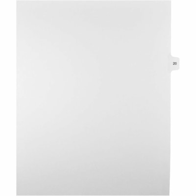Mark Maker Legal Index Tabs, 1/15th Cut, With Individual Number, Letter-Size - 1/15 - #20 - 11" (279.40 mm) Tab Height x 8.50" (215.90 mm) Tab Width - Letter - White Mylar, Paper Tab(s) - 10% Recycled - Pre-printed, Mylar Reinforcement, Laminated, Unpunched - 25 / Unit 25 Pk Letter No Holes Mylar Single Tabs